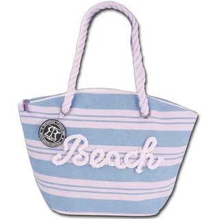 Robin Ruth Strandtasche Baumwolle Polyester hellblau beige OTG2200H