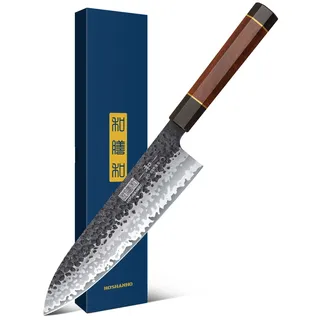HOSHANHO Kochmesser Küchenmesser, Profi Messer Japanisches Gyuto Kochmesser aus Hochkohlenstoff Stahl, Extra Scharfe Messerklinge Chefmesser mit Rosenholzgriff