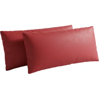 sit&more Sofakissen "Vanity Leder, 3er Set, B: 60 cm", feuerrot