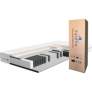 TULENA NOX Matratze 100 x 190 cm - Bezug waschbar - Federkernmatratze weich,   Comfort Plus H1 / H2