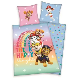 Herding Paw Patrol Think Happy Bettwäsche Set 2 tlg.135x200cm 80x80cm