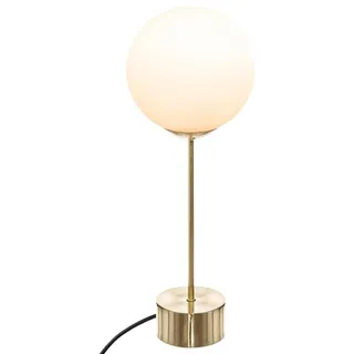 Dris Gold Nachttischlampe mit Glaslampenschirm - Gold, Weiß