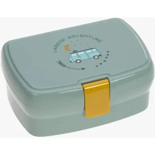 Lässig Kinder Lunchbox Brotdose mit herausnehmbarer Unterteilung, BPA-frei/Adventure Bus, mint