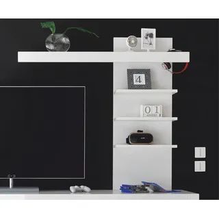 Home Affaire Aufsatzregal »Carat, modernes Regal, Wandhalter mit Ablagefächern, 137 cm breit« vielseitig einsetzbares Wandboard, in weiß hochglanz), weiß
