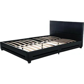 LED Bett ASTEROID -  Farbe:schwarz, Größe:140 x 200 cm - Schwarz