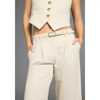 Ledergürtel LAURA SCOTT, Damen, Gr. 11,5, beige (cream), Rindsleder, glänzend, unifarben, Gürtel Ledergürtel, in modisch schmaler Form - NEW