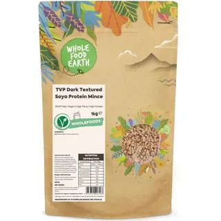 Wholefood Earth TVP Dark Textured Soya Protein Mince - GMO Free - Vegan - Milchfrei - Ohne Zusatz von Zucker, 1 kg