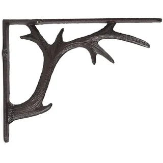 BRASSTAR TQGJPT299-02 Gusseisen-Hirschgeweih-Design, Wandhalterung, dick, strapazierfähig, Antik, Bauernhaus, dekorativ, 2 Stück, 15,7 cm (H)