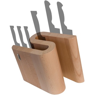 Arte Legno, magnetischer Messerblock und elegantes Küchenaccessoire, Buchenholz natur, 10 Knives