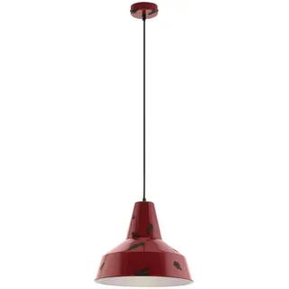 Eglo Hängeleuchte , Rot , Metall , länglich , 110 cm , Lampen & Leuchten, Leuchtenserien