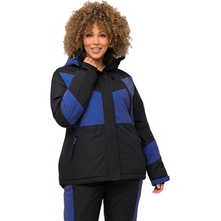 Ulla Popken Damen Funktionsjacke, Skijacke reflektierend, wassedicht Jacken, schwarz, 50-52