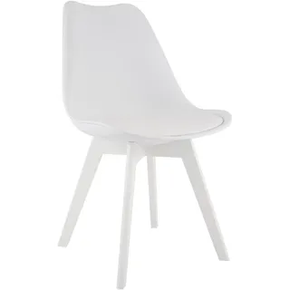 CLP Stuhl Kunststoff weiß/weiß , Weiß, Weiß , Holz , 49x83x50 cm , Esszimmer, Stühle
