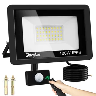 Led Strahler mit Bewegungsmelder Außen,100W 9000LM 6500K Superhell LED Fluter, IP66 Wasserdicht LED Aussenleuchte Aussen mit Fernbedienung,Scheinwerfer Wandleuchte für Garten, Garage, Sportplatz, Hof