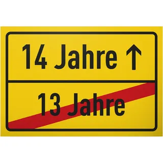 DankeDir! Ortsschild Ortstafel - Schild - 14er Geburtstagsgeschenk Geschenk 14 Jahre 14. Geburtstag Jungen & Mädchen Teenie - Teenager Vierzehnter Partydeko Geschenkidee Geburtstagsdeko