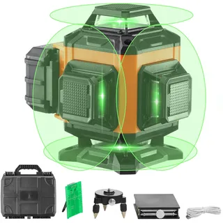 Vevor Kreuzlinienlaser 30m Lasernivellier Selbstnivellierend Linienlaser 520nm±10nm Laserwellenlänge Baulaser ±0,28cm bei 10m Kreuzlaser ±3° Staub- & Wasserdicht inkl. Lithiumbatterie Typ-C-Leitung