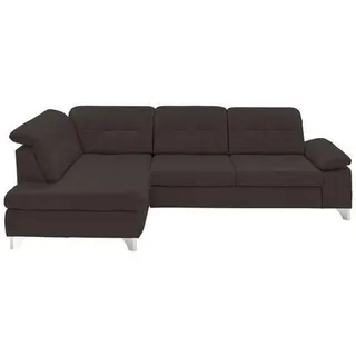 Beldomo Speed Ecksofa , Dunkelbraun , Leder , Echtleder , Rindleder , Ottomane links, nicht einzeln stellbar, L-Form , 309x211 cm , Goldenes M , Typenauswahl, Bettkasten erhältlich, Fußauswahl, Lederauswahl, Stoffauswahl, Sitzqualitäten, seitenverkehrt erhältlich, Bettfunktion erhältlich, Hocker erhältlich, Rückenfutter , Wohnzimmer, Sofas & Couches, Wohnlandschaften, Ecksofas
