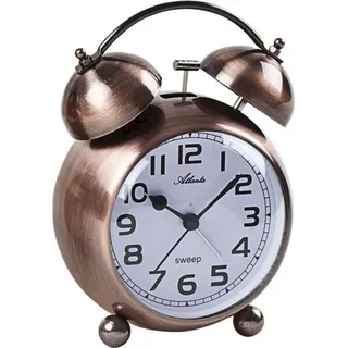 Atlanta 2102/18 Wecker Quarz analog Glockenwecker Doppelglockenwecker - Braun
