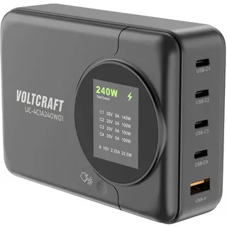 VOLTCRAFT UC-4C1A240W01 USB Ladestation USB-C®, USB-A PD 3.0 Schwarz Innenbereich (VC-16871780) - Schwarz