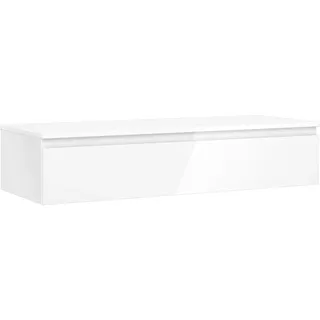 Mexen Orio Badezimmerschrank unter dem Waschbecken 120 cm mit Platte, 1 Schublade, weiß glänzend - 91A10-12023-1-BFC00 - Weiß