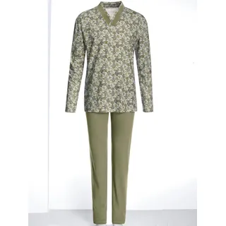 Schlafanzug GÖTTING, Herren, Gr. 50, grün (grün, bedruckt), 100% Baumwolle, Homewear-Sets Schlafanzug