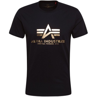 Alpha Industries Basic Foil Print T-Shirt - Gelb,Schwarz - S