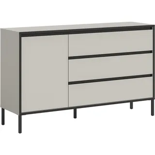 xonox.home Sideboard Tron Kaschmirgrau Nachbildung Schwarz B/H/T: ca. 136x83x38 cm B: 136 H: 83