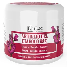 Dulàc - Teufelskralle Salbe Hochdosiert 98%, 500 ml, Made in Italy Devils Claw Gel zur Massage von Gelenken und Muskeln, Natürliche Formel und Dermatologisch Getestet für Empfindliche Haut