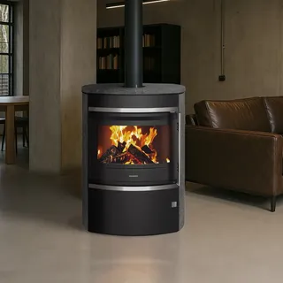 Oranier Feras Stahl Schwarz/Abdeckplatte Speckstein