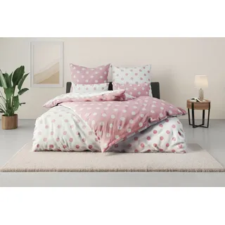OTTO home Dots Wendebettwäsche Rosa 135 x 200 cm + 80 x 80 cm