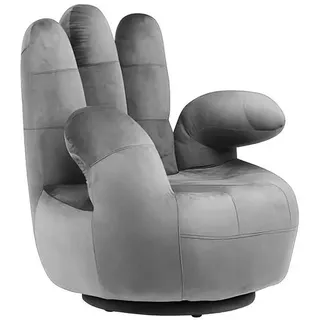 vente-unique Fingersessel drehbar - Samt - Anthrazit - CATCHY