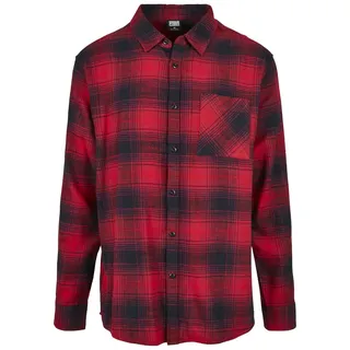 Oversized Checked Grunge Shirt Black/red L