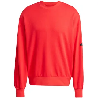 adidas Essentials Loose Fit 3 Bar Logo Sweatshirt Pure Ruby / Black M