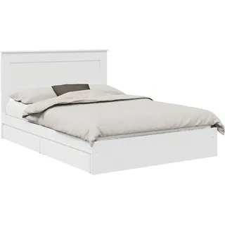 vidaXL Aufbewahrungsbett mit Kopfteil Weiß 140 x 200 cm Holzwerkstoff - Weiß