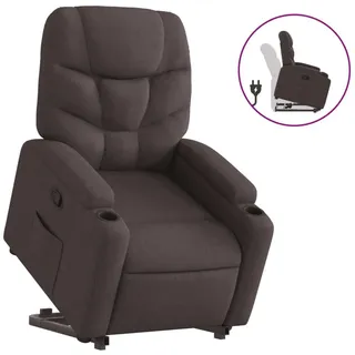 Relaxsessel mit Aufstehhilfe Dunkelbraun Stoff - Braun, Dunkelbraun