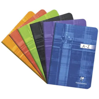 Clairefontaine 3549C Vokabel Registerbuch A5 liniert, 1 Mittelstrich, 48 Blatt, farbig sortiert