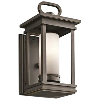 Elstead Lighting South Hope 1-flammige kleine Wandlaterne, geriebene Bronze IP44