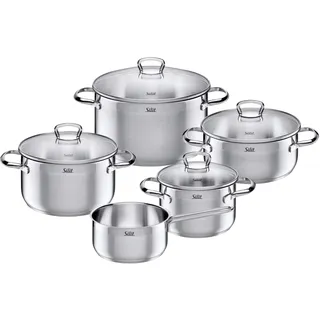 Silit Toskana Topf-Set 5-tlg. unbeschichtet + Glasdeckel