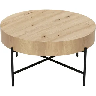 Stolkom Boxxx Rund Couchtisch Schwarz Eiche 80 x 42 cm