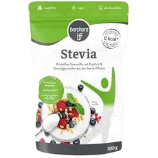 borchers Stevia Kristalline Streusüße | mit Erythrit | Kalorienfrei | Zuckeralternative | Süßungsmittel | 300g