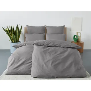 otto home Bettwäsche »Sari2 in Gr. 135x200 oder 155x220 cm«, (2 tlg.), aus Baumwolle, uni Bettwäsche in Seersucker Qualität ideal für Sommer