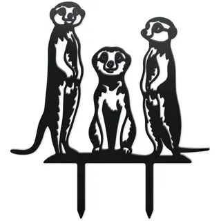 WADORN Charmante Erdmännchen Deko Gartenstecker Aus Metall, Lustige Erdmännchen Statuen Aus Metall Erdmännchen Tierstatue Ornament Geschenke Lustige Tier Dekoration Für Draußen Garten Hinterhof