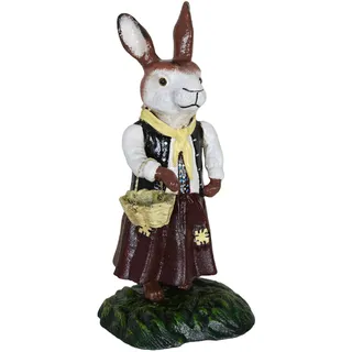 Hase Antik Osterhase mit Korb Frühling Hasenfigur Ostern Landhausstil Osterfigur