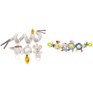Fehn Activity Spirale Australia - Kinderwagen Spielzeug zum Fühlen und Greifen & Kinderwagenkette Baby Mobile Raupe Color Friends – Babymobile Kette mit süßer Raupen Figur