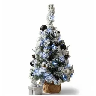 Klein Weihnachtsbaum Tannenbaum mit LED -Lichtern und Weihnachtskugeln 40 cm
