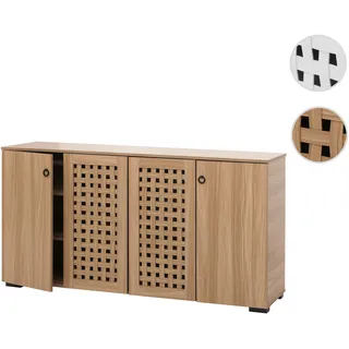 Sideboard HWC-N87, Kommode Schrank Anrichte, 3D-Flecht-Design 4 Türen 9 Staufächer 83x159x37cm ~ bra