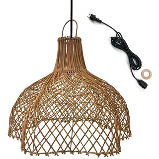 Lumisky Hängeleuchte für den Außenbereich, Aria, Outdor, Kabel, Natur-Rattan, Boho-Stil, 5 m Kabellänge