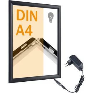 LED Klapprahmen A4 schwarz, Aluminium