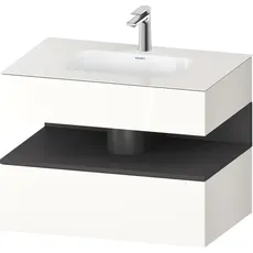 Duravit Qatego Einbauwaschtisch mit Konsolenwaschtischunterbau, 800x550x600mm, Nische Graphit Matt, QA4785049, Farbe: Weiß Hochglanz