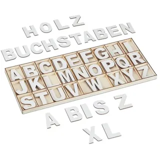 Relaxdays Relaxdays, Holzbuchstaben + Stoffbuchstaben, 104tlg. Holzbuchstaben Set,