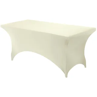 Utopia Kitchen Spandex-Tischdecke 1 Packung [6FT, Elfenbein] Waschbare und knitterfreie rechteckige Stretch-Tischdecke für Veranstaltungen, Hochzeiten, Bankette und Partys [183Lx76Wx76H] cm